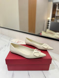 VALENTINO 26S BALLET FLATS IN CREAM WHITE SMOOTH CALFSKIN
