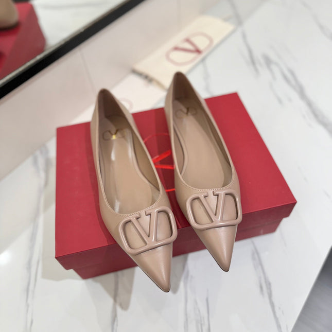 VALENTINO 26S BALLET FLATS IN NUDE SMOOTH CALFSKIN