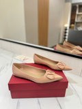 VALENTINO 26S BALLET FLATS IN NUDE PATENT CALFSKIN