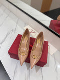 VALENTINO 26S POINTED-TOE PUMPS 65 MM IN NUDE PATENT CALFSKIN