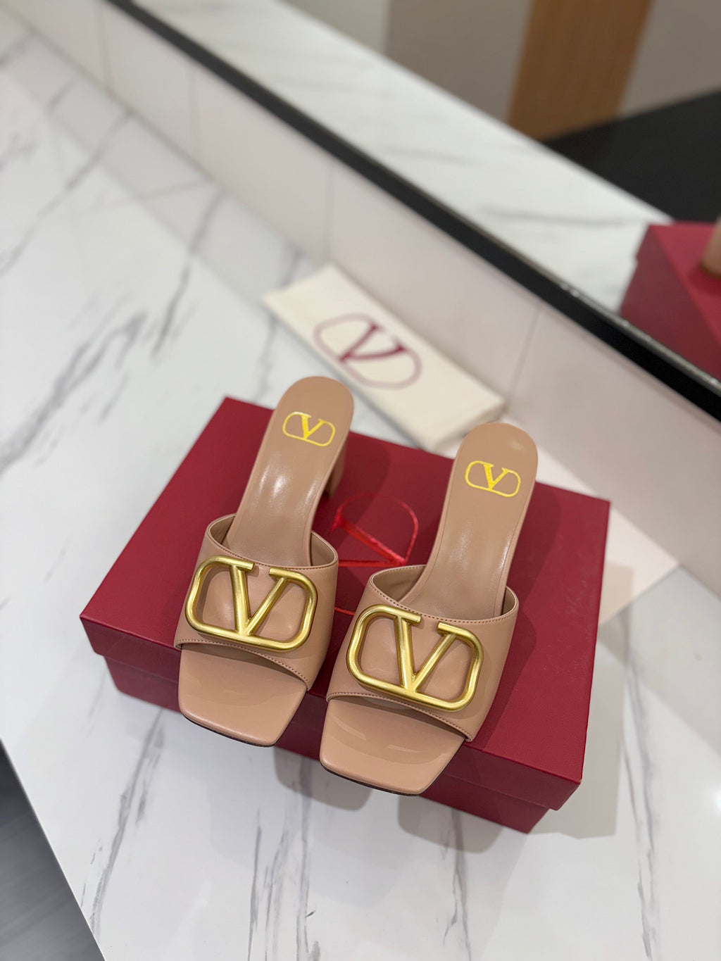 VALENTINO 26S HIGH-HEEL SANDALS 60 MM IN NUDE PINK CALFSKIN WITH GOLD HARDWARE