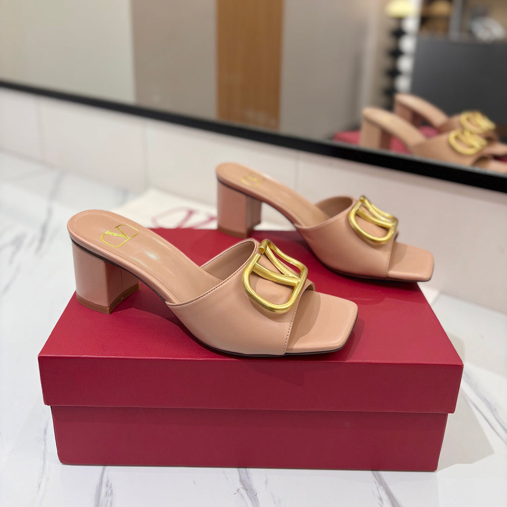 VALENTINO 26S HIGH-HEEL SANDALS 60 MM IN NUDE PINK CALFSKIN WITH GOLD HARDWARE