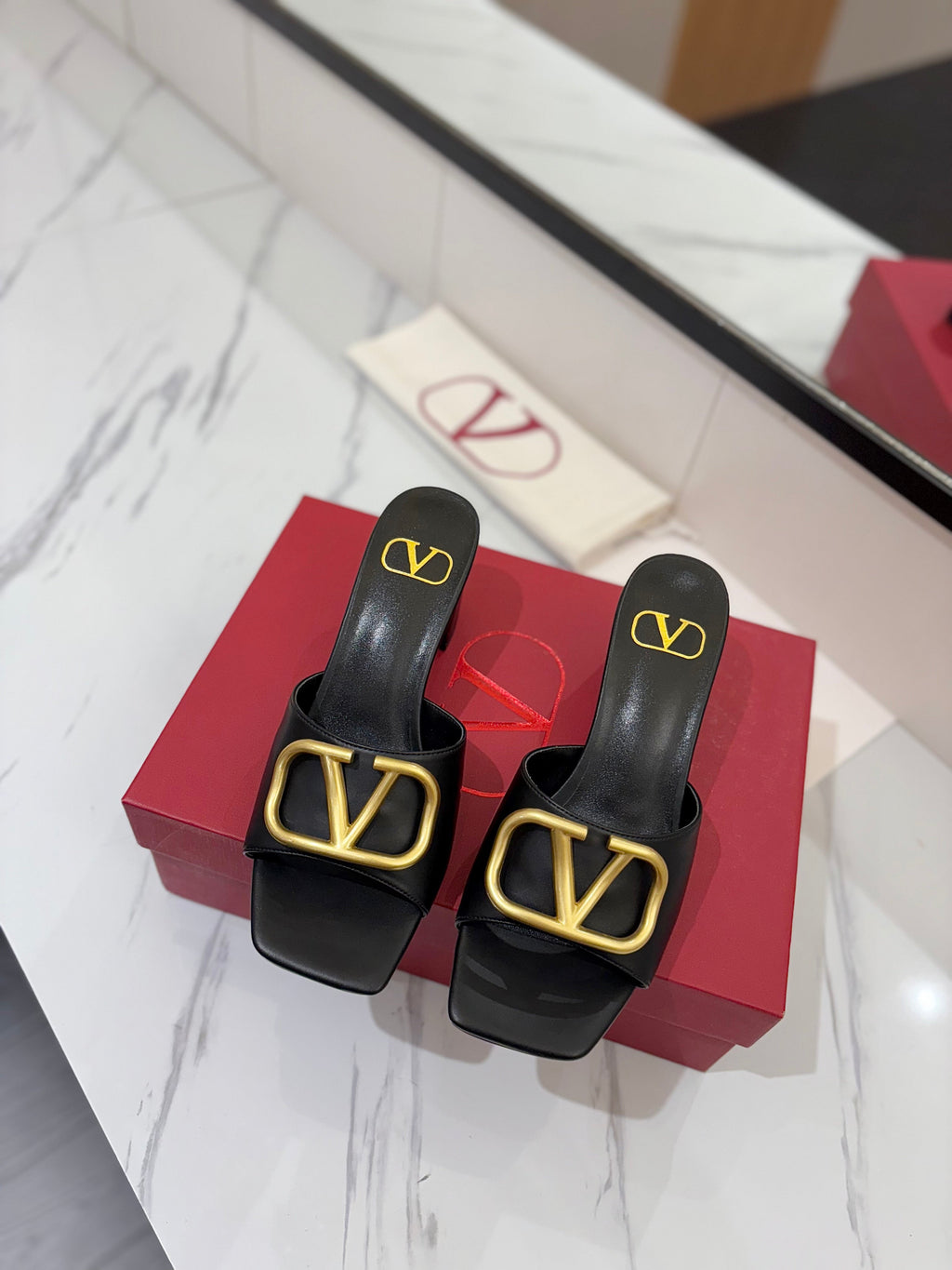 VALENTINO 26S HIGH-HEEL SANDALS 60 MM IN BLACK CALFSKIN WITH GOLD HARDWARE