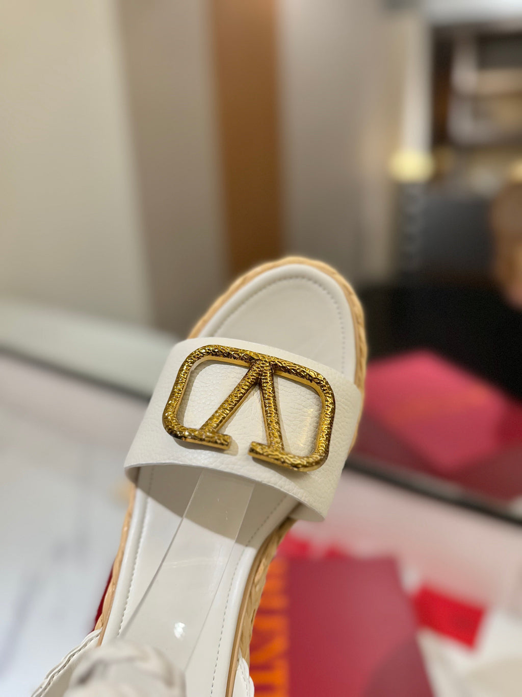 VLTN ESPADRILLE WEDGE SANDALS 25S 90 MM IN WHITE LAMBSKIN STYLE 3