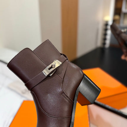HM 26S ANKLE BOOTS 55 MM IN DARK BROWN CALFSKIN
