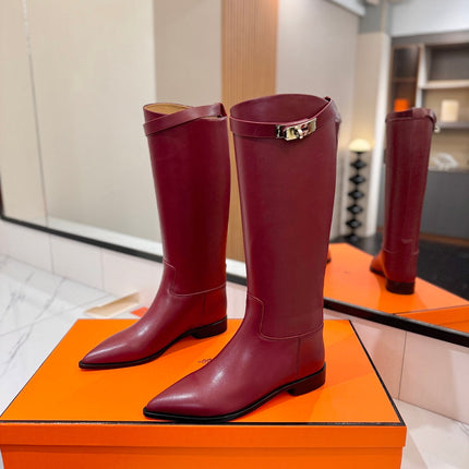 HM 26S JUMPING BOOTS IN DARK RED CALFSKIN
