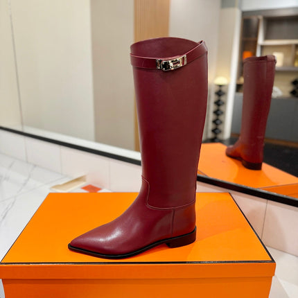 HM 26S JUMPING BOOTS IN DARK RED CALFSKIN