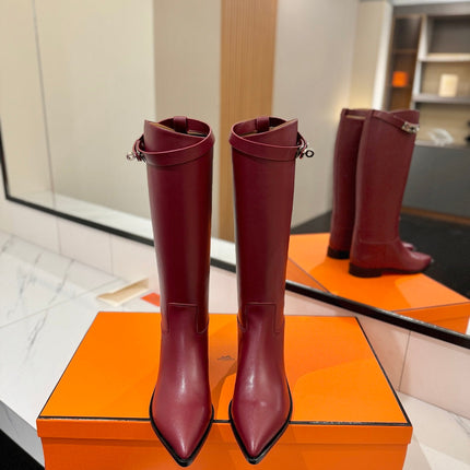 HM 26S JUMPING BOOTS IN DARK RED CALFSKIN