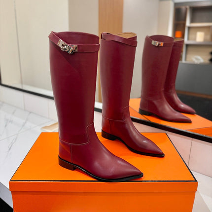 HM 26S JUMPING BOOTS IN DARK RED CALFSKIN