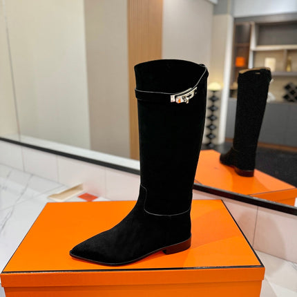 HM 26S JUMPING BOOTS IN BLACK SUEDE