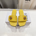 LOEWE 26S PEBBLE SLIDE IN YELLOW CALFSKIN GOLD HARDWARE
