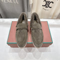 LP 25S SUMMER CHARMS WALK LOAFERS IN CHARCOAL BROWN SUEDE AND FLEECE