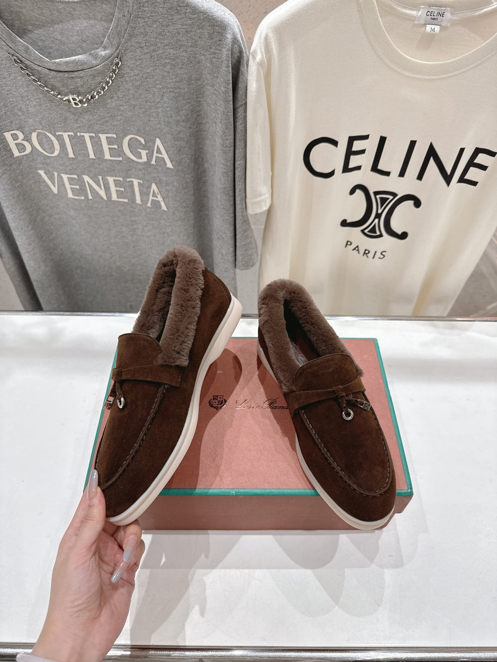 LP 25S SUMMER CHARMS WALK LOAFERS IN DARK BROWN SUEDE AND FLEECE