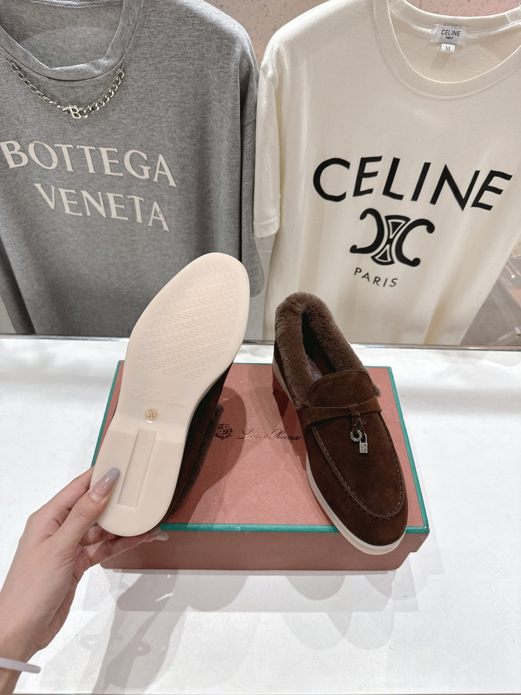 LP 25S SUMMER CHARMS WALK LOAFERS IN DARK BROWN SUEDE AND FLEECE