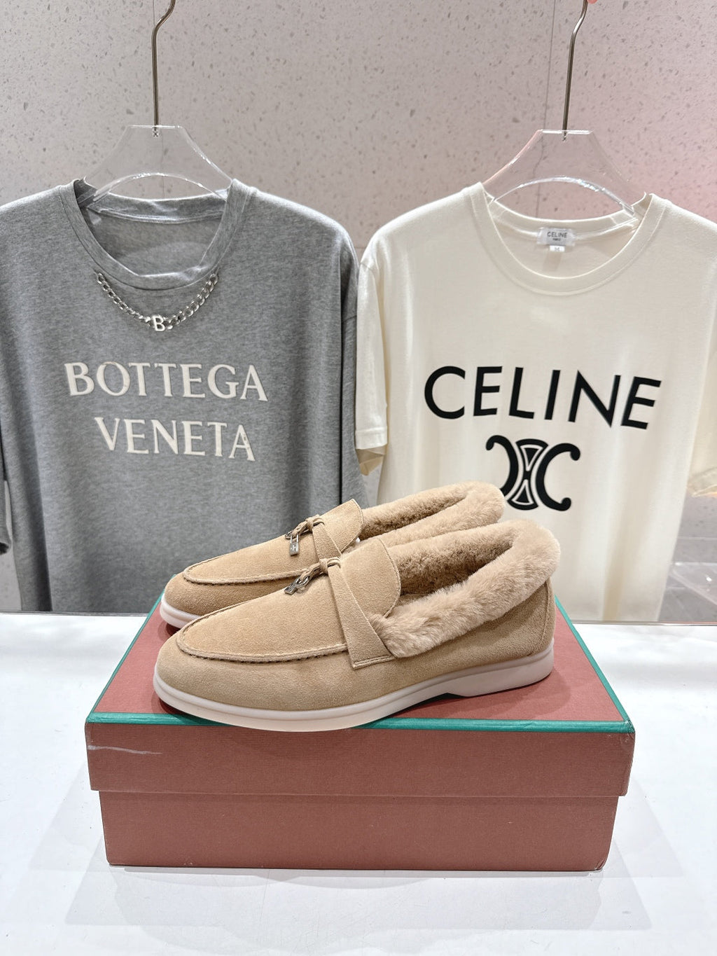 LP 25S SUMMER CHARMS WALK LOAFERS IN LIGHT BEIGE SUEDE AND FLEECE