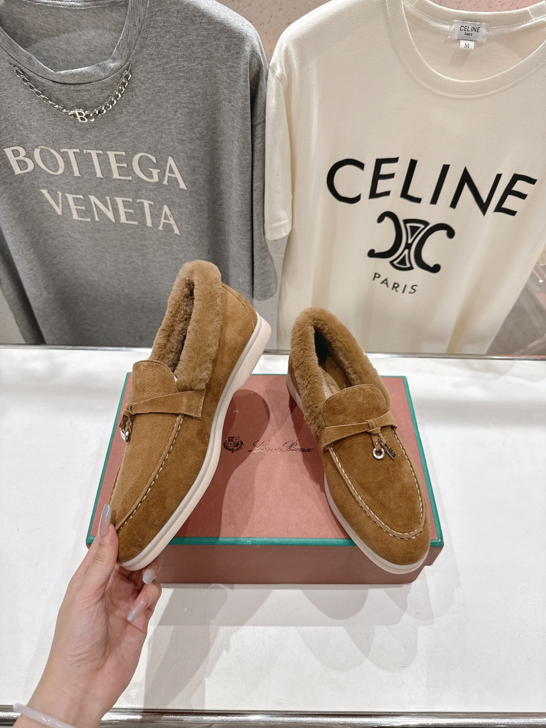 LP 25S SUMMER CHARMS WALK LOAFERS IN BROWN SUEDE AND FLEECE