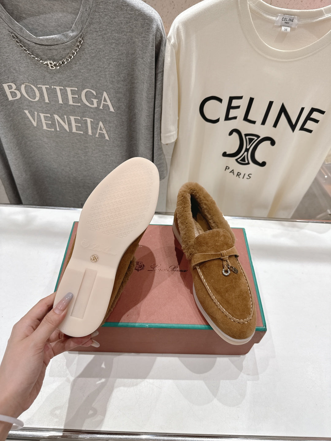 LP 25S SUMMER CHARMS WALK LOAFERS IN BROWN SUEDE AND FLEECE