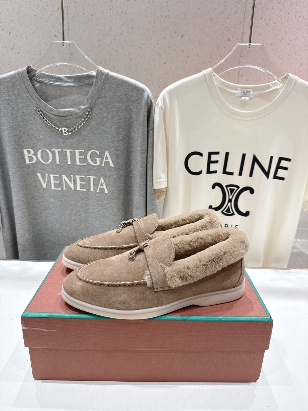 LP 25S SUMMER CHARMS WALK LOAFERS IN LIGHT BROWN SUEDE AND FLEECE