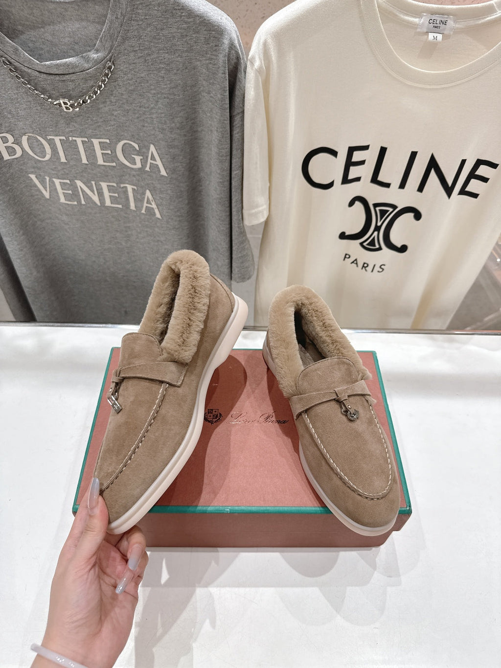 LP 25S SUMMER CHARMS WALK LOAFERS IN LIGHT BROWN SUEDE AND FLEECE