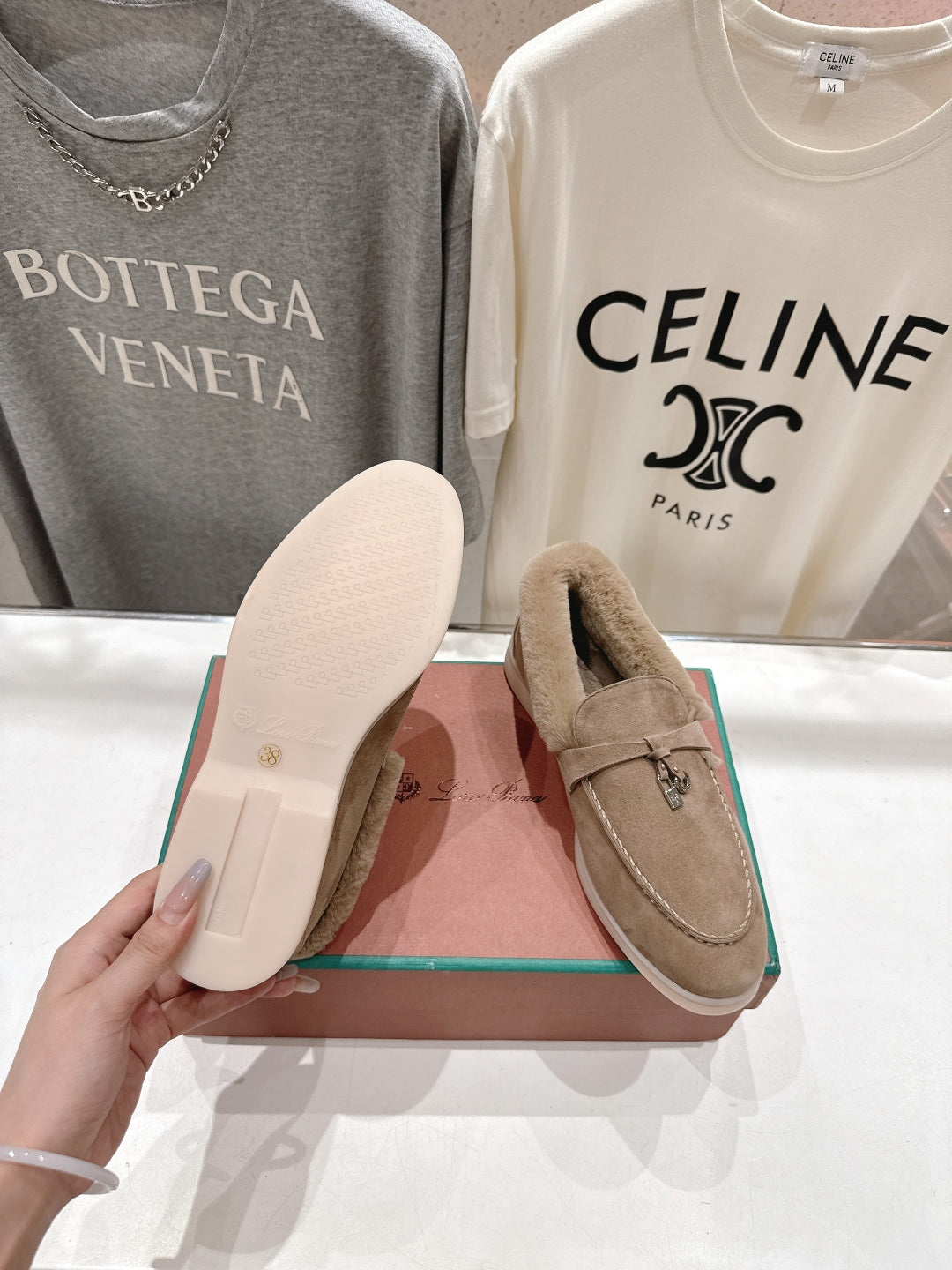 LP 25S SUMMER CHARMS WALK LOAFERS IN LIGHT BROWN SUEDE AND FLEECE