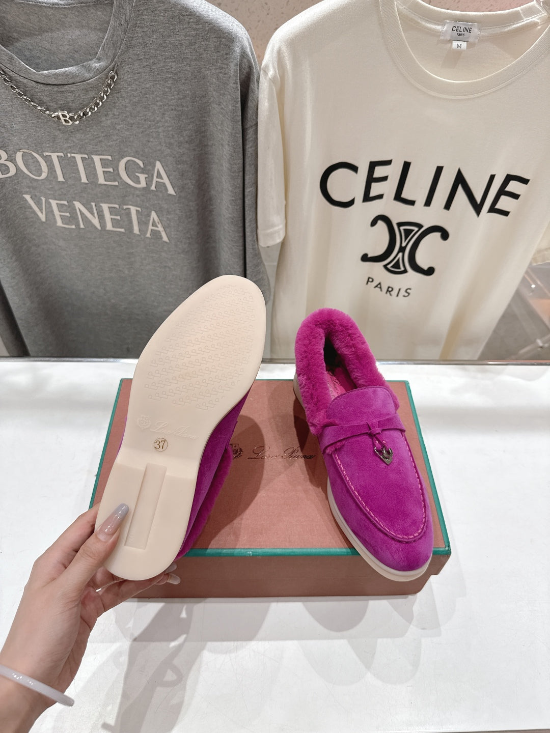 LP 25S SUMMER CHARMS WALK LOAFERS IN FUCHSIA SUEDE AND FLEECE