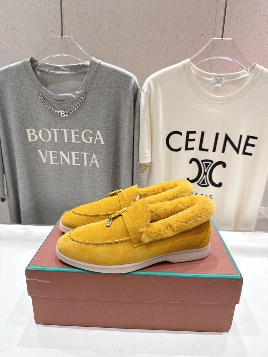 LP 25S SUMMER CHARMS WALK LOAFERS IN YELLOW SUEDE AND FLEECE