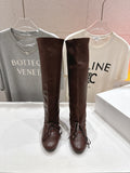ALO 25S PALOMA WOOL TALL BOOTS 45 MM IN BROWN LAMBSKIN
