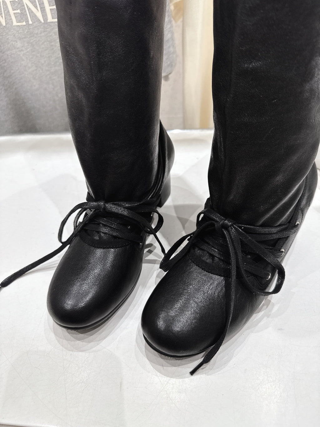 ALO 25S PALOMA WOOL TALL BOOTS 45 MM IN BLACK LAMBSKIN