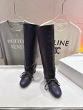 ALO 25S PALOMA WOOL TALL BOOTS 45 MM IN CHARCOAL PURPLE LAMBSKIN