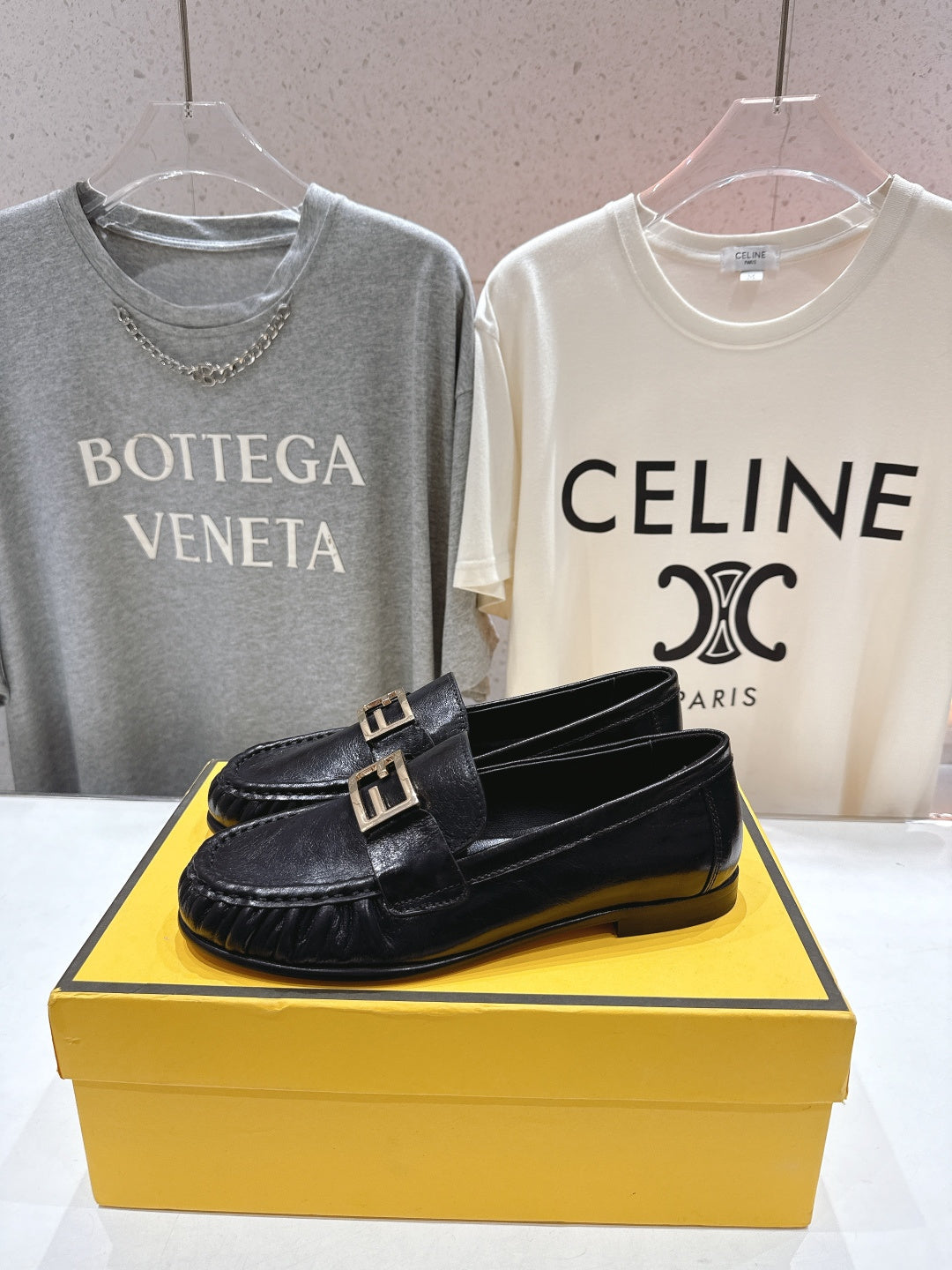 FENDI 25S LOAFERS IN BLACK CALFSKIN