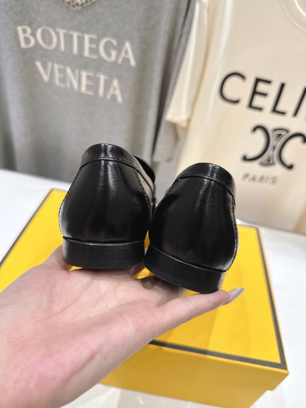 FENDI 25S LOAFERS IN BLACK CALFSKIN