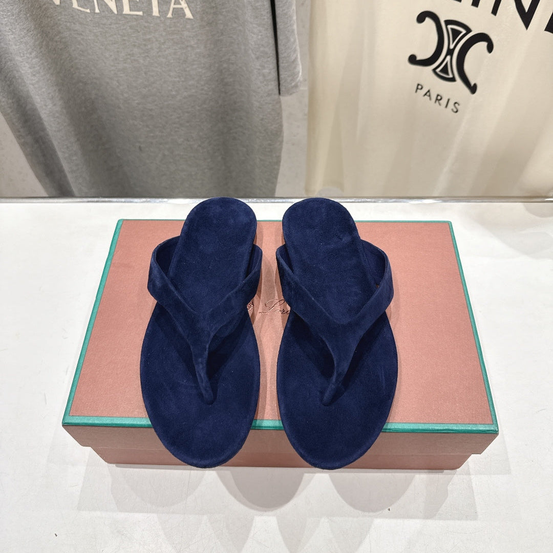 LP 26S THONG SANDALS IN NAVY BLUE SUEDE