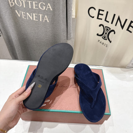 LP 26S THONG SANDALS IN NAVY BLUE SUEDE