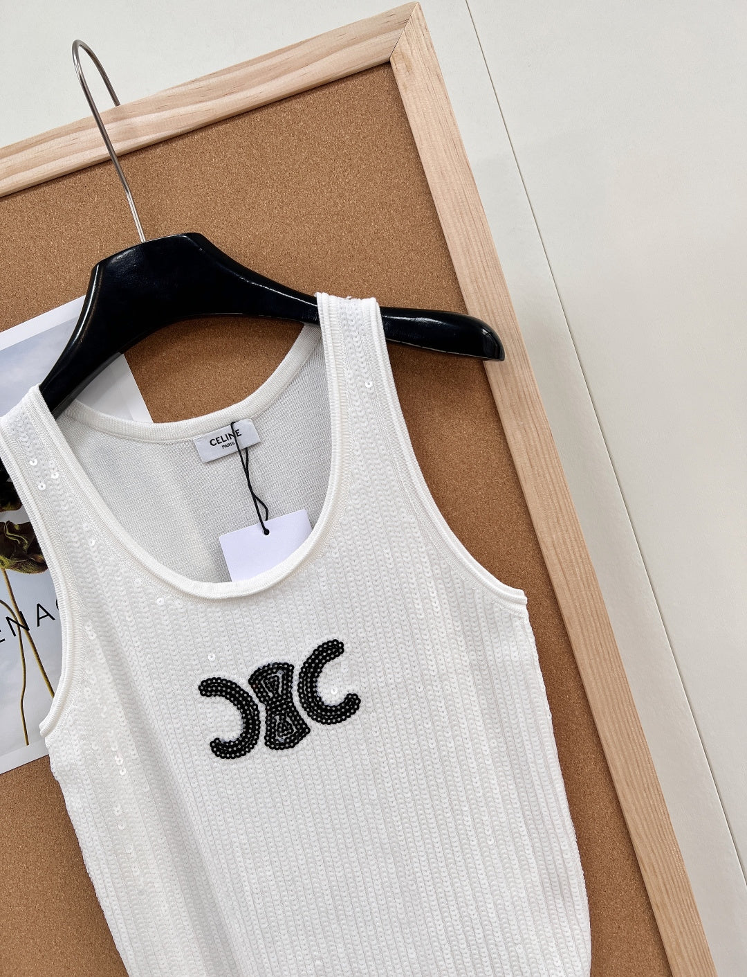 CELINE 26S SEQUIN KNIT TANK TOP 143