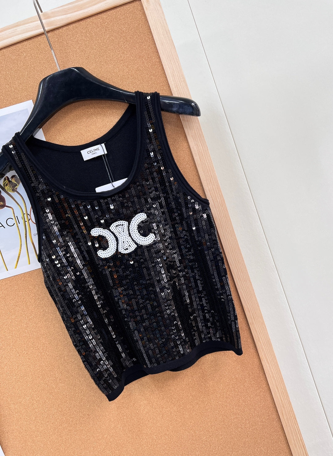 CELINE 26S SEQUIN KNIT TANK TOP 142