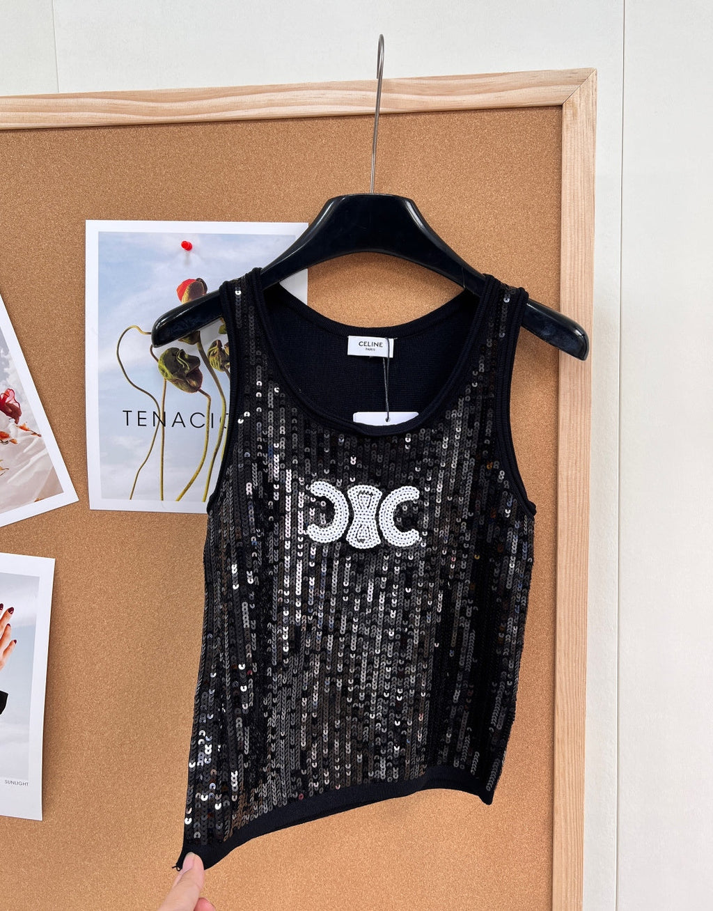 CELINE 26S SEQUIN KNIT TANK TOP 142