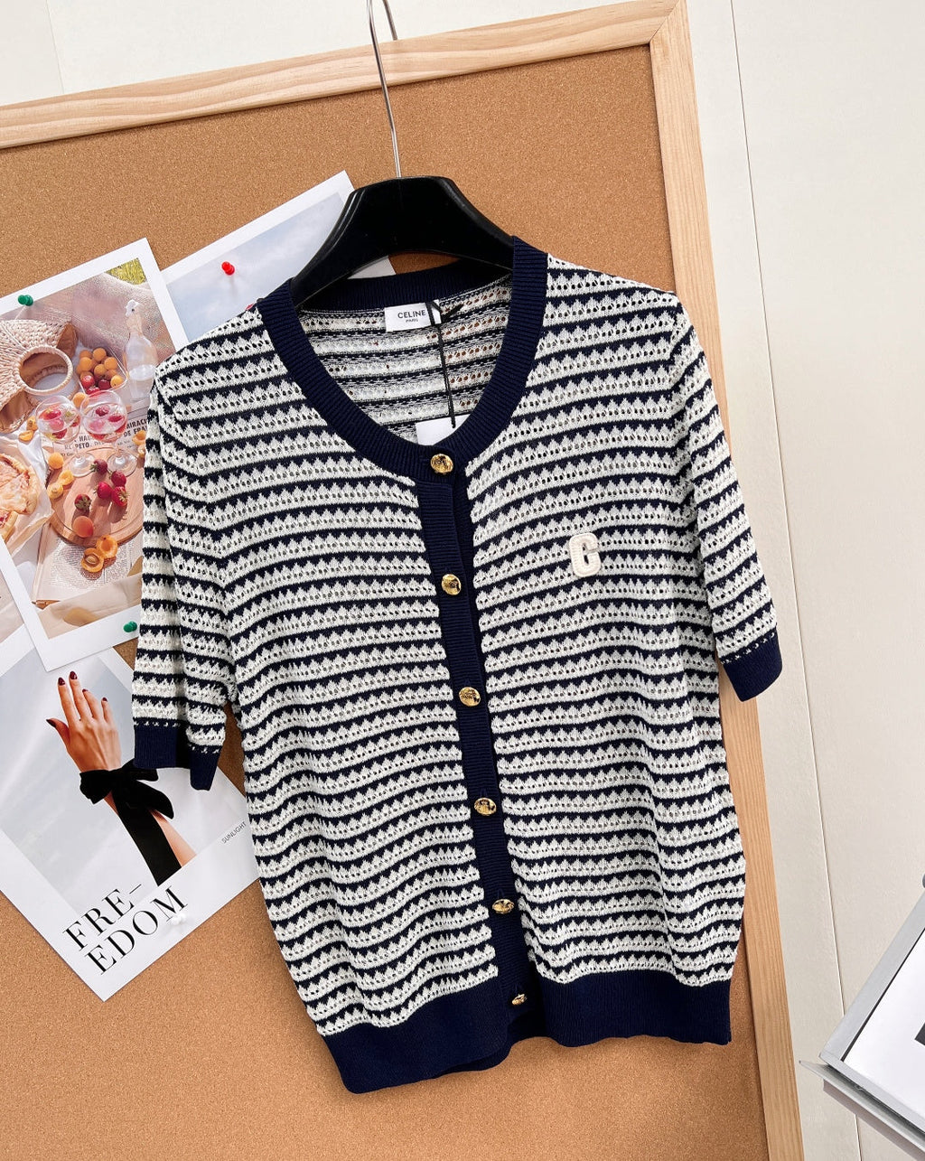 CELINE 26S SHORT-SLEEVE KNIT TOP STYLE 271
