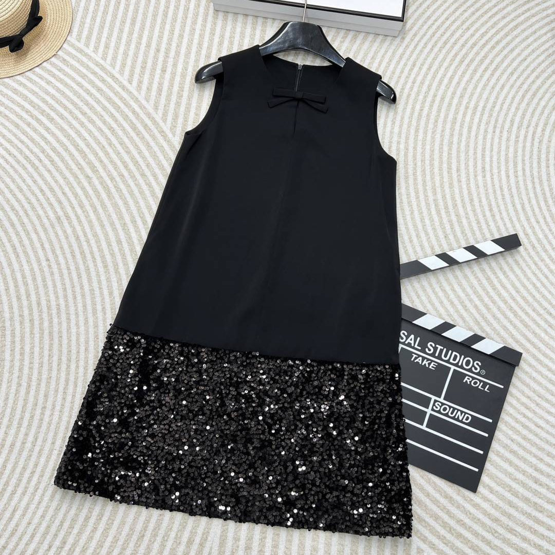 VALENTINO 26S BOW DETAIL SLEEVELESS DRESS 114