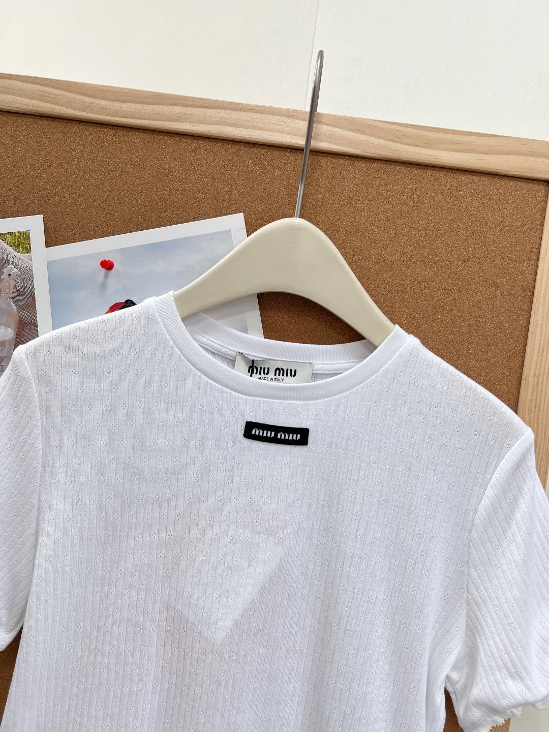 MIUMIU 26S LACE TRIM KNIT CROPPED TOP 1190