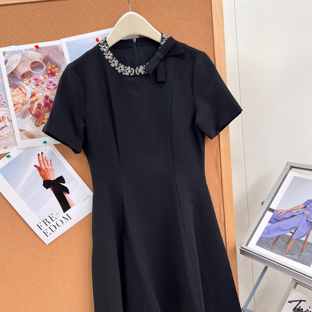 VALENTINO 26S SHORT-SLEEVE NECK MINI DRESS 428