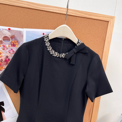 VALENTINO 26S SHORT-SLEEVE NECK MINI DRESS 428
