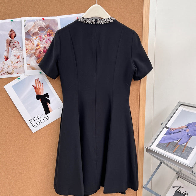 VALENTINO 26S SHORT-SLEEVE NECK MINI DRESS 428
