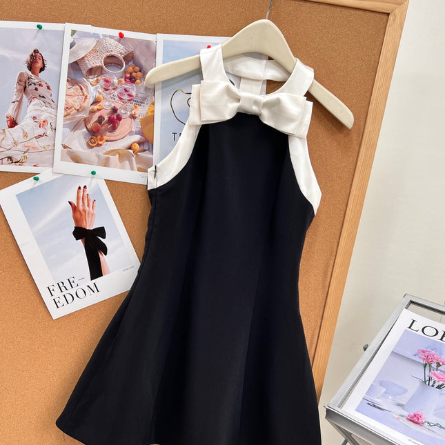 VALENTINO 26S BOW-DETAIL SLEEVELESS MINI DRESS 366