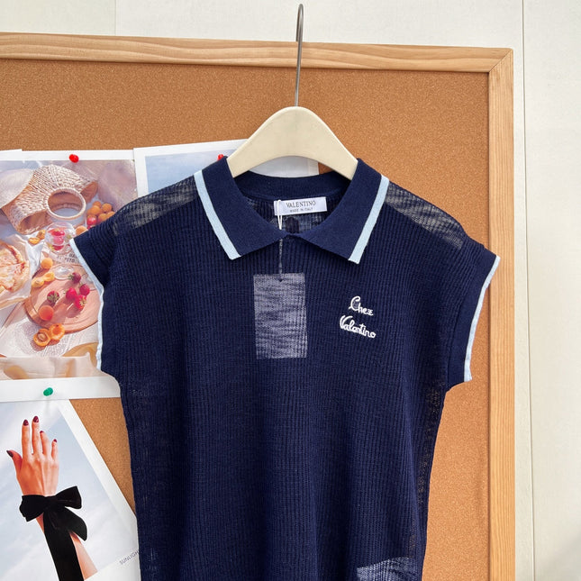 VALENTINO 26S SHORT-SLEEVE KNIT POLO SHIRT 356