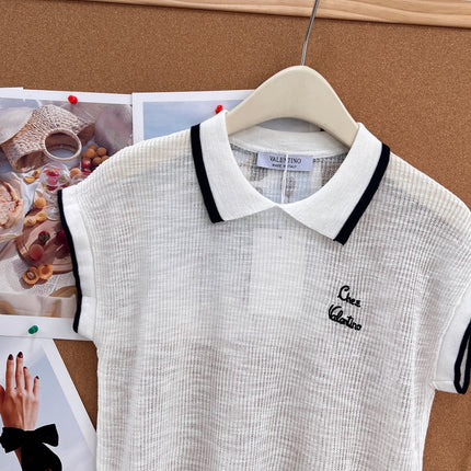 VALENTINO 26S SHORT-SLEEVE KNIT POLO SHIRT 355
