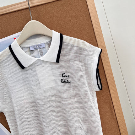 VALENTINO 26S SHORT-SLEEVE KNIT POLO SHIRT 355