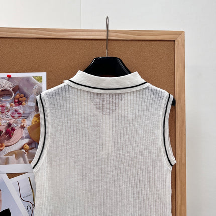 YSL 26S SLEEVELESS KNIT POLO TOP 487