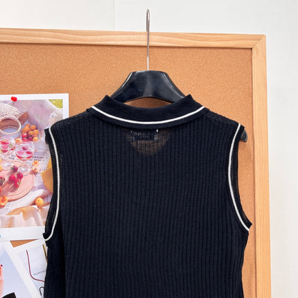 YSL 26S SLEEVELESS KNIT POLO TOP 486