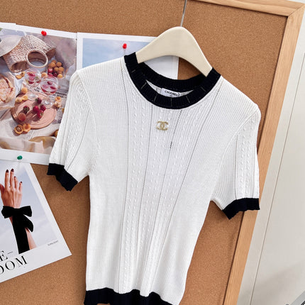 CHANEL 26S SHORT SLEEVE KNIT TOP 1611