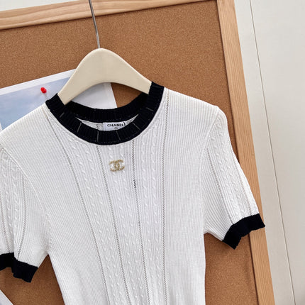 CHANEL 26S SHORT SLEEVE KNIT TOP 1611